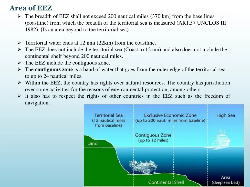 area of eez the breadth of eez shall not exceed