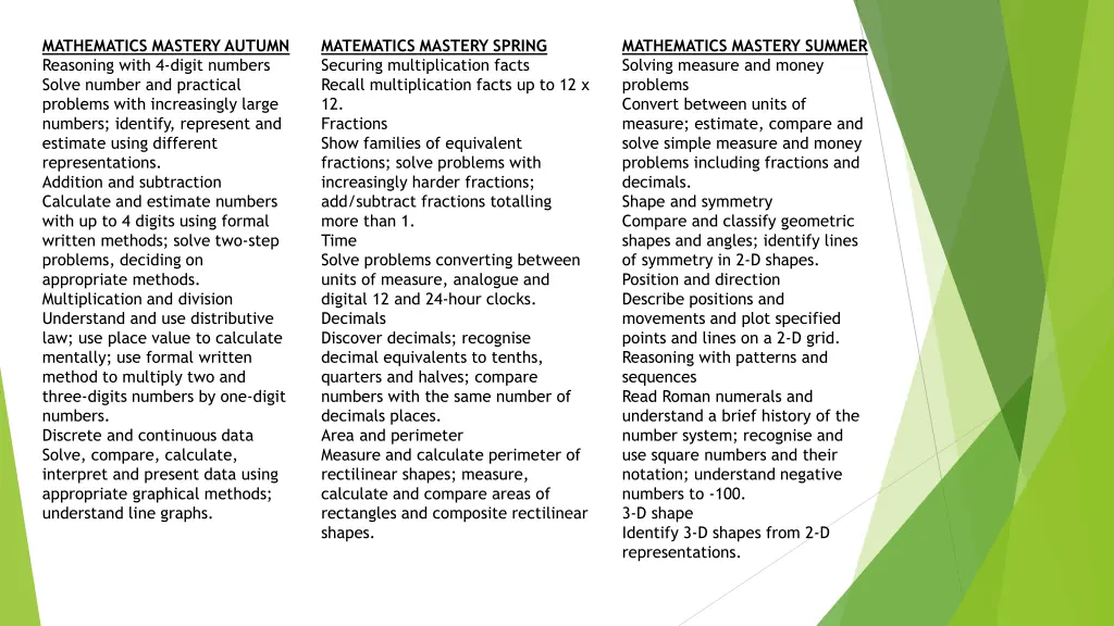 mathematics mastery autumn reasoning with 4 digit