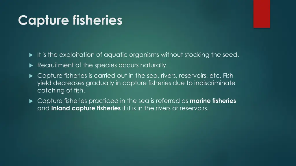 capture fisheries