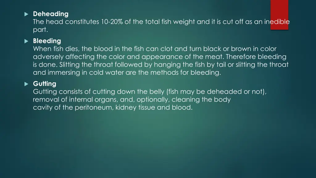 deheading the head constitutes 10 20 of the total