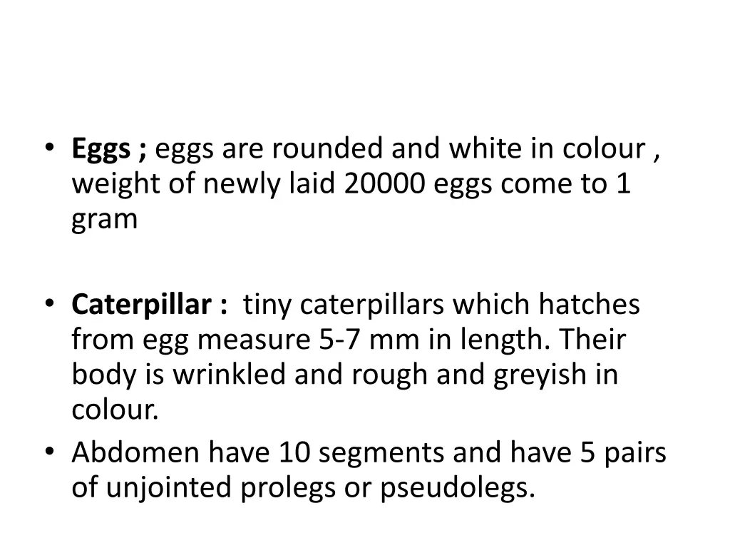 eggs eggs are rounded and white in colour weight