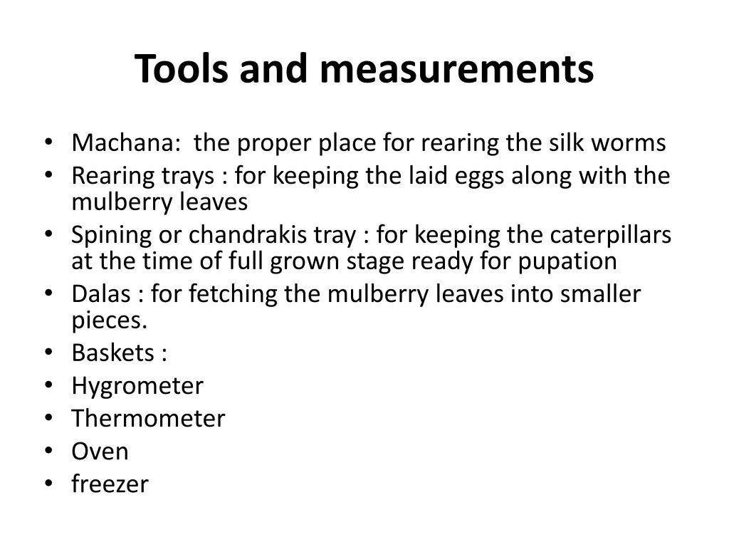 tools and measurements