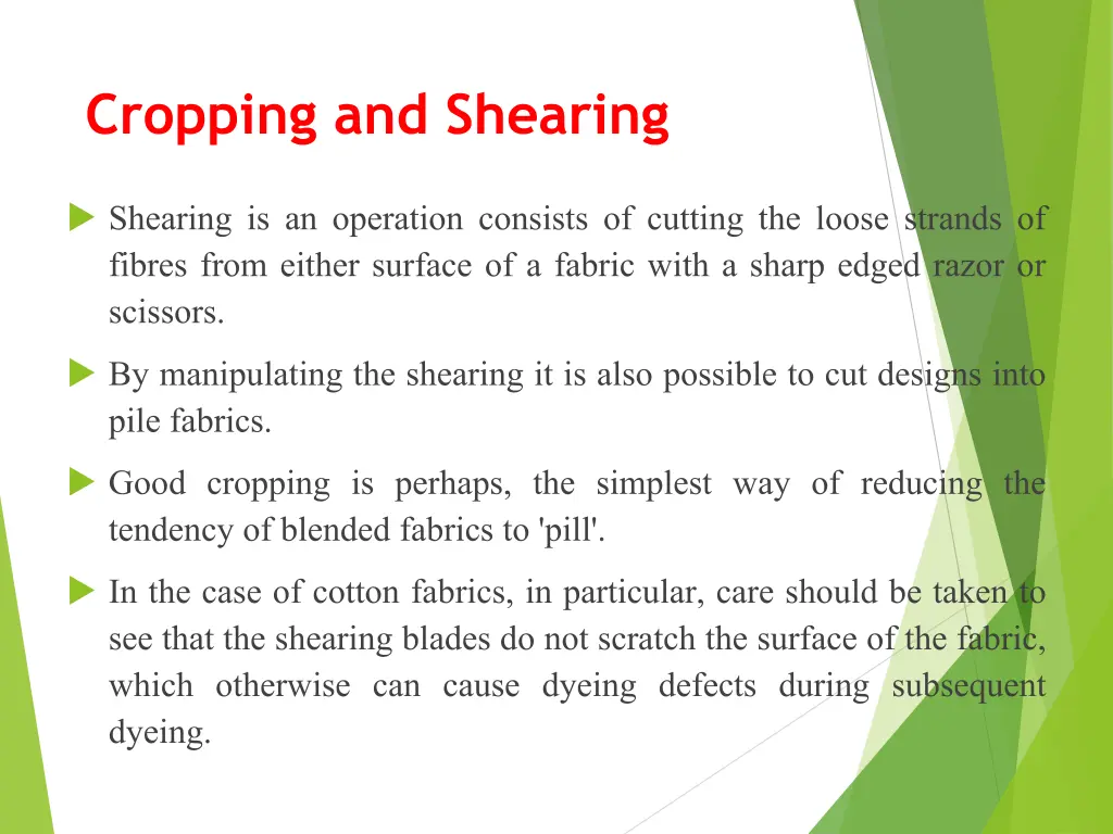 cropping and shearing