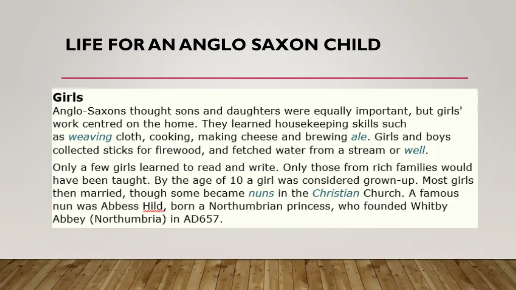 life for an anglo saxon child 2