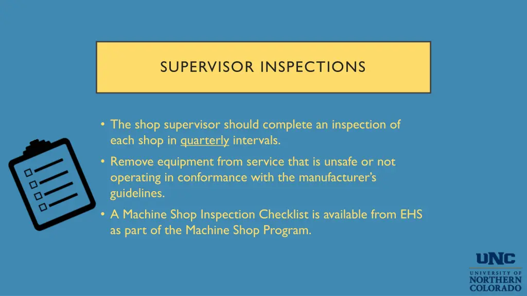 supervisor inspections