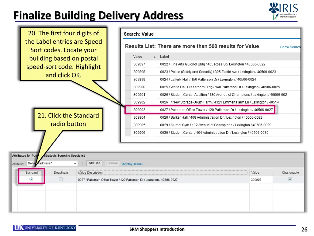 finalize building delivery address