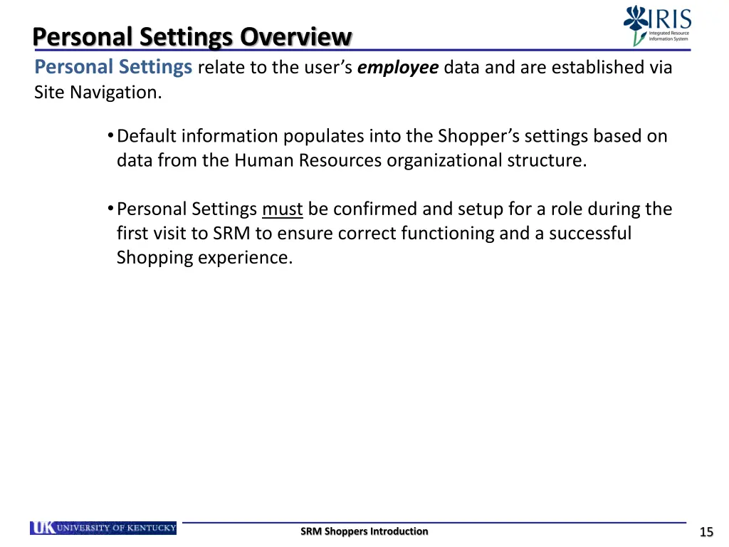 personal settings overview personal settings