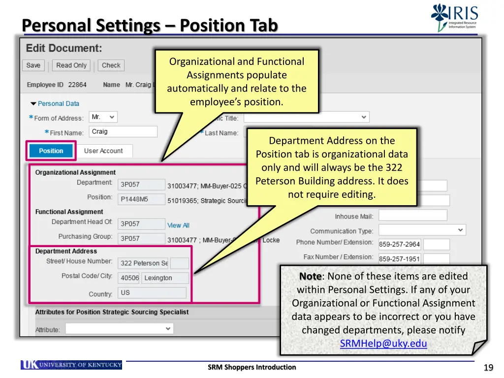 personal settings position tab 1