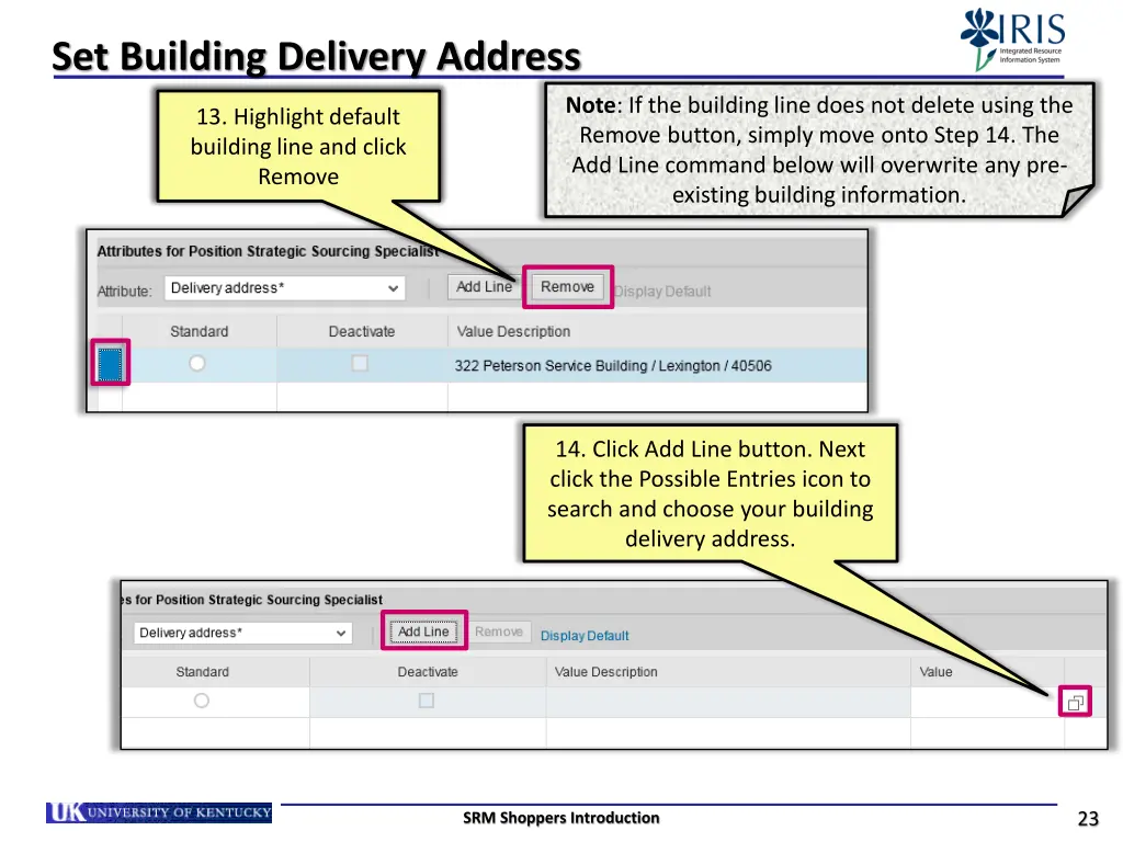 set building delivery address 2