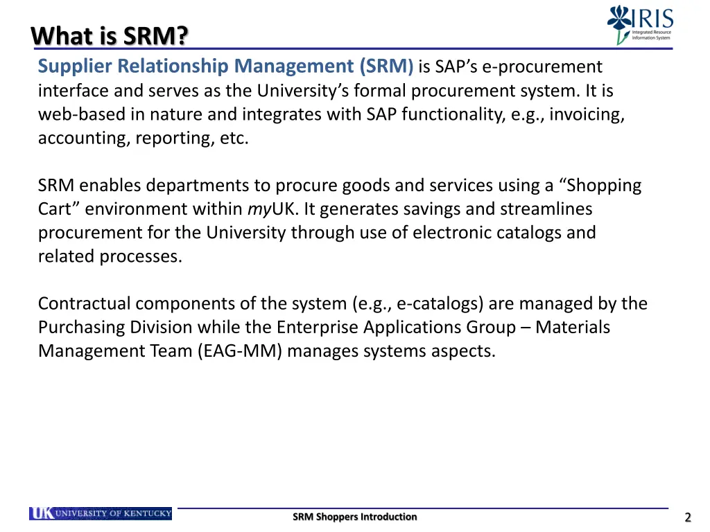 what is srm supplier relationship management