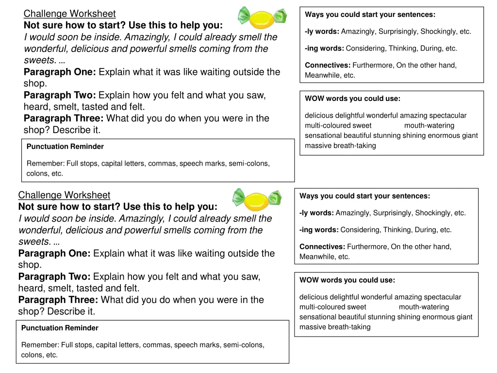 challenge worksheet not sure how to start