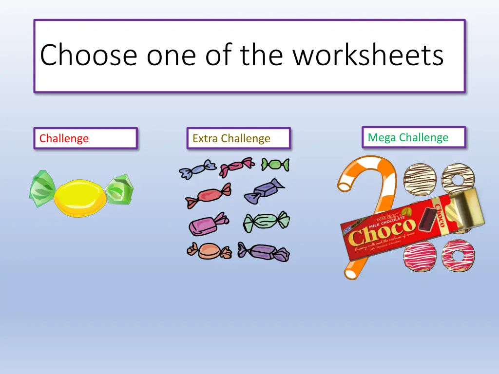 choose one of the worksheets