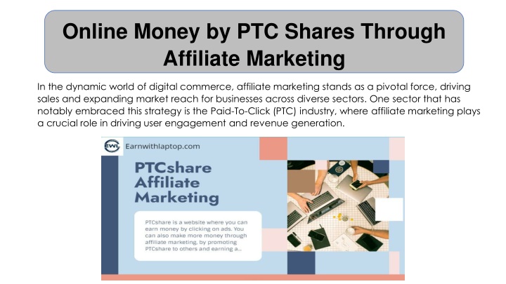 online money by ptc shares through affiliate