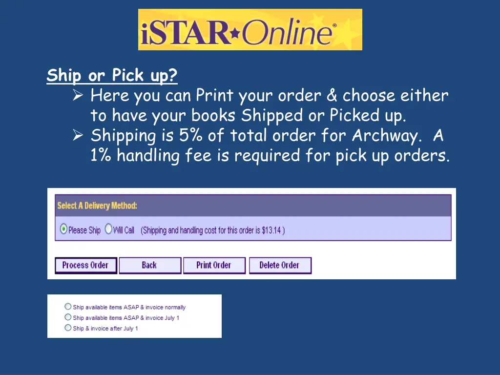 ship or pick up here you can print your order