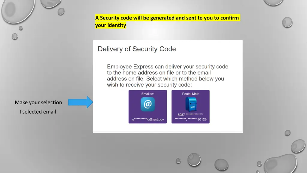 a security code will be generated and sent