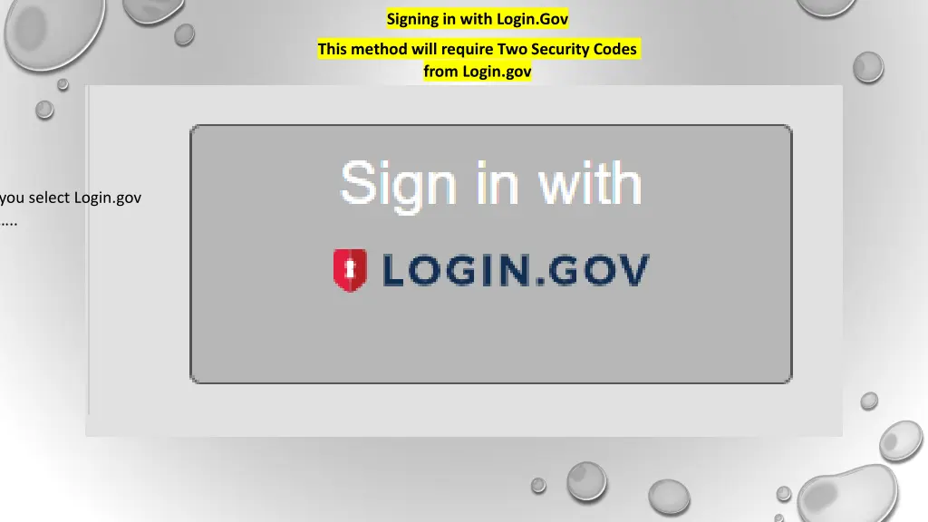 signing in with login gov