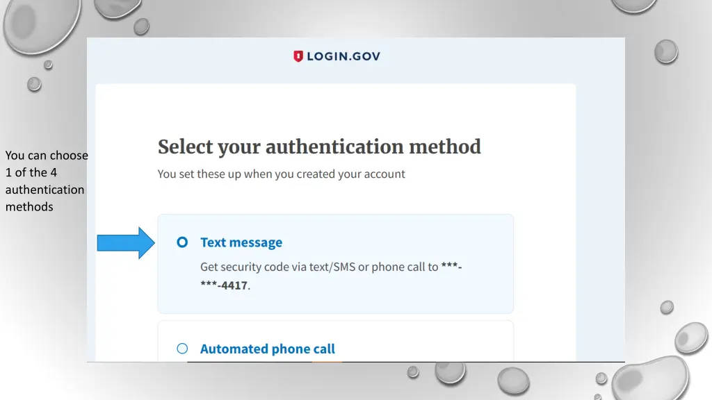 you can choose 1 of the 4 authentication methods