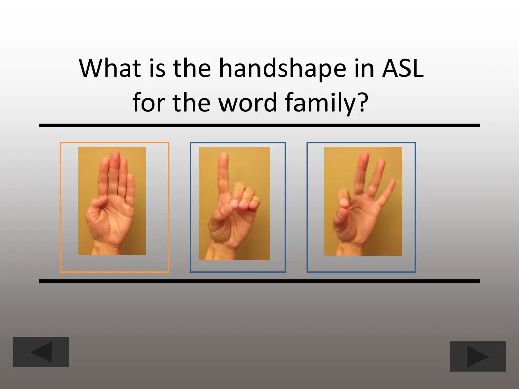 what is the handshape in asl for the word family