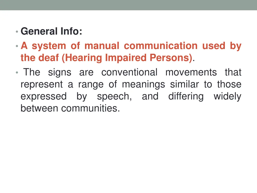 general info a system of manual communication