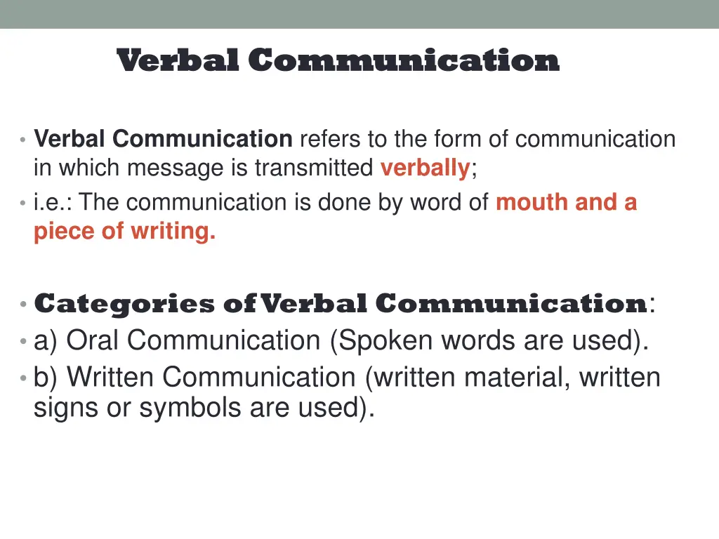 verbal communication verbal communication