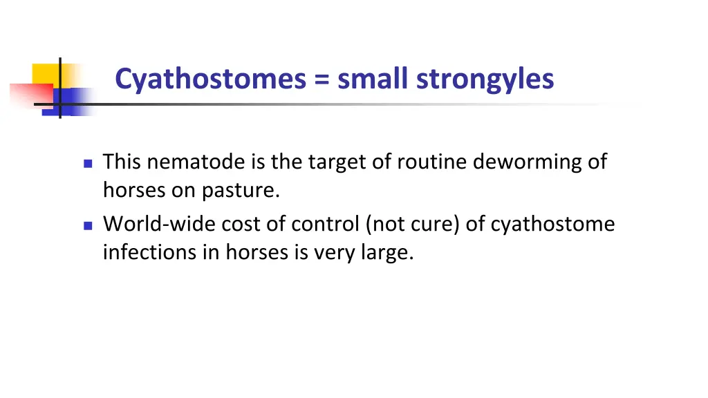 cyathostomes small strongyles