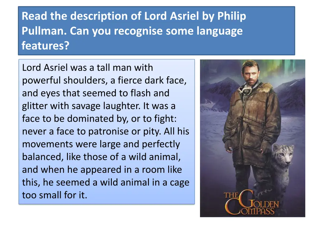 read the description of lord asriel by philip