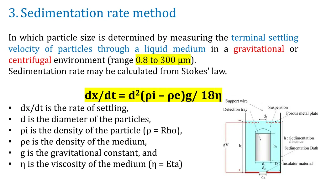 3 sedimentation rate method