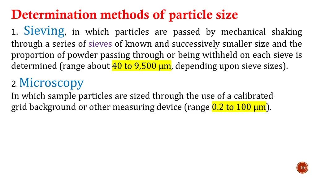 determination methods of particle size 1 sieving