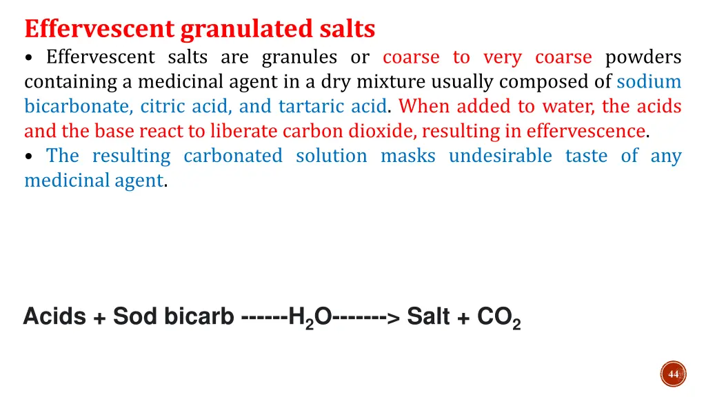 effervescent granulated salts effervescent salts