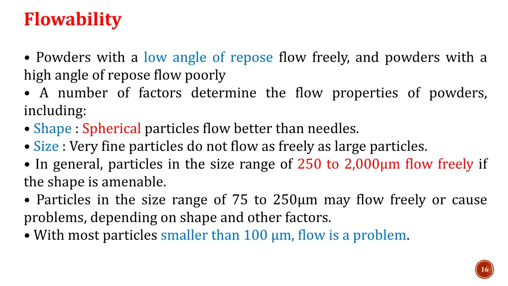 flowability