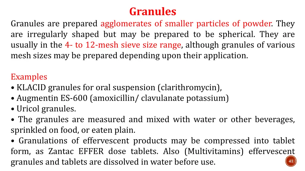 granules