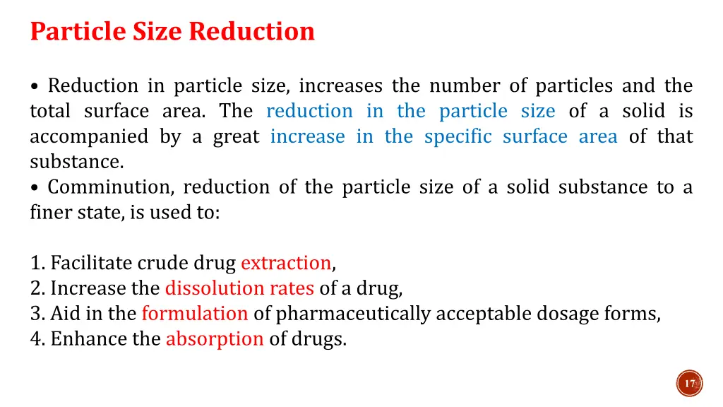 particle size reduction