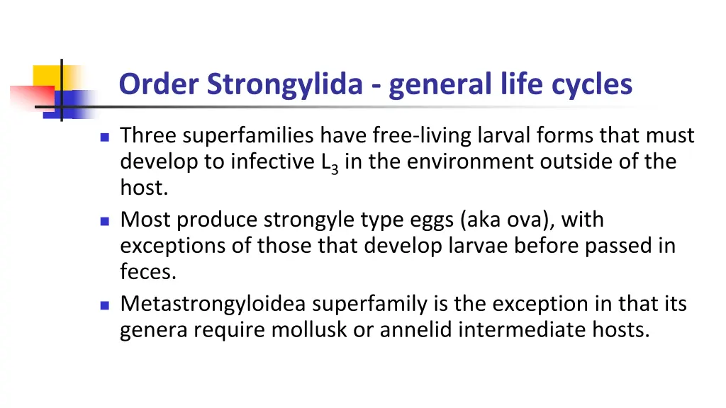 order strongylida general life cycles