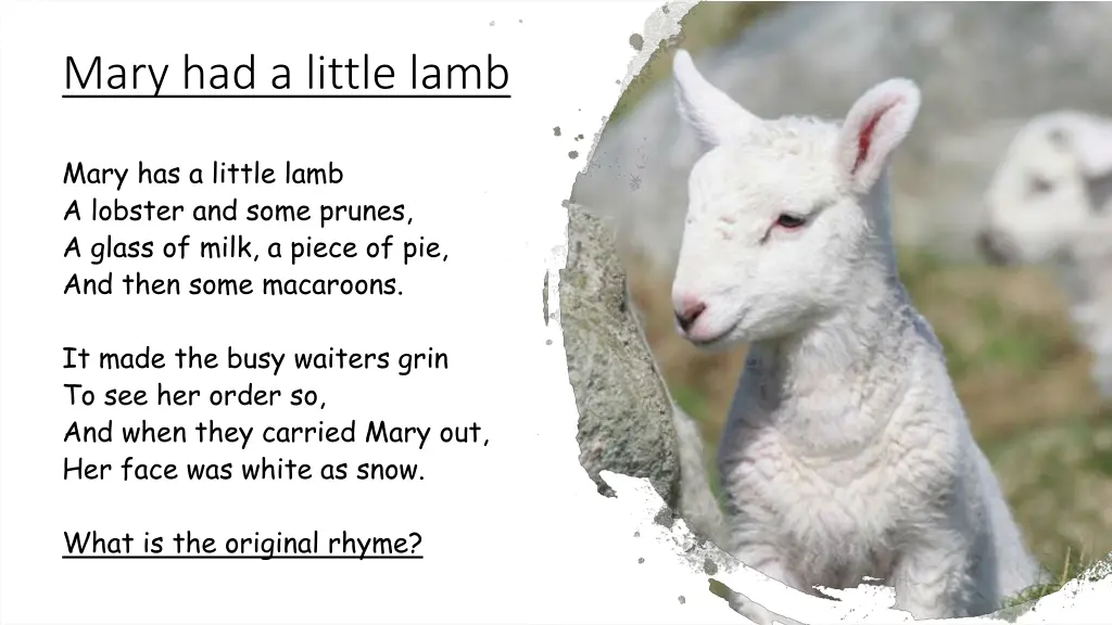 mary had a little lamb