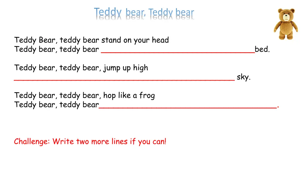 teddy bear teddy bear