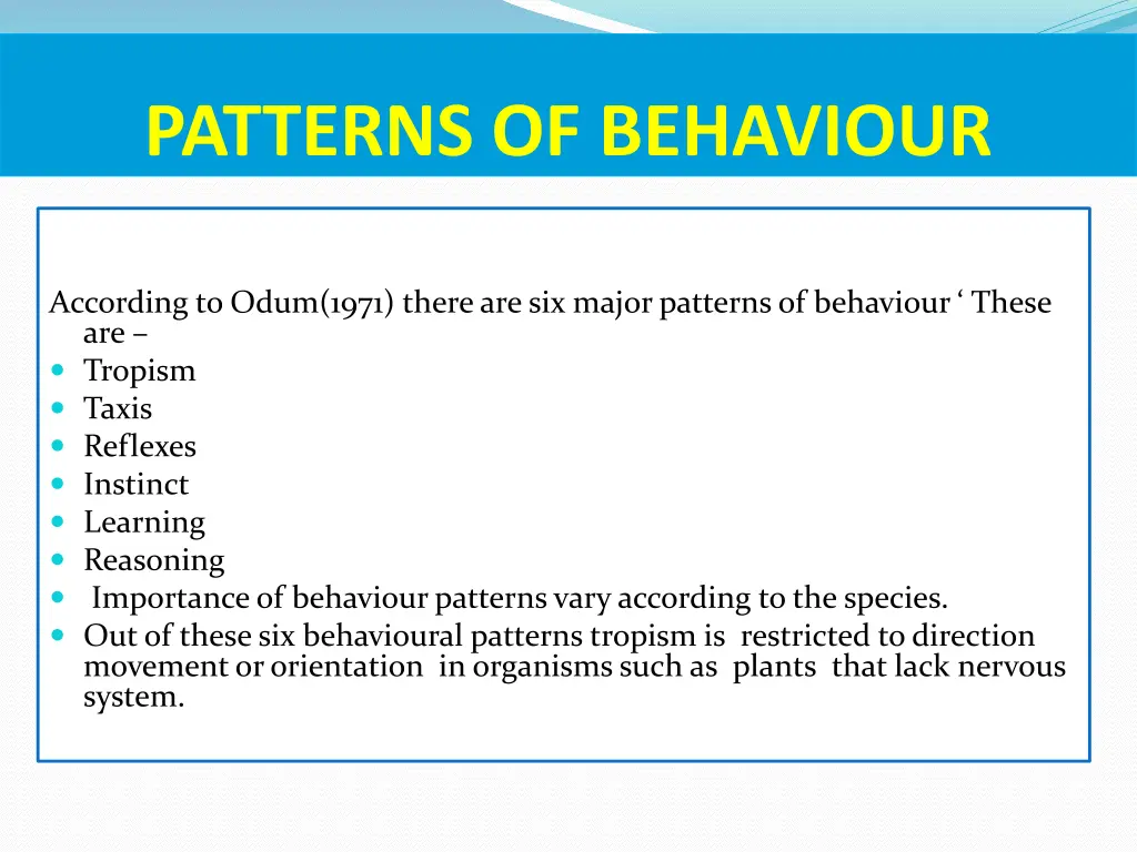 patterns of behaviour 2