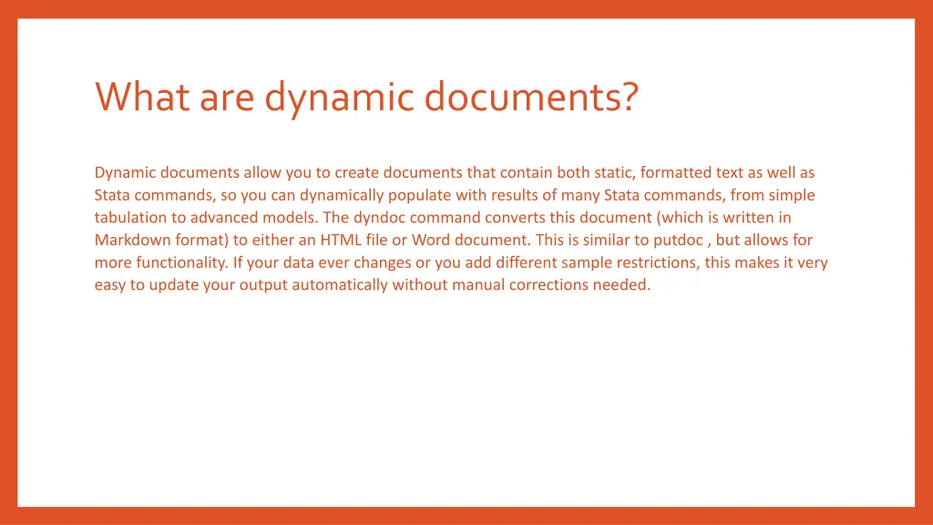 what are dynamic documents