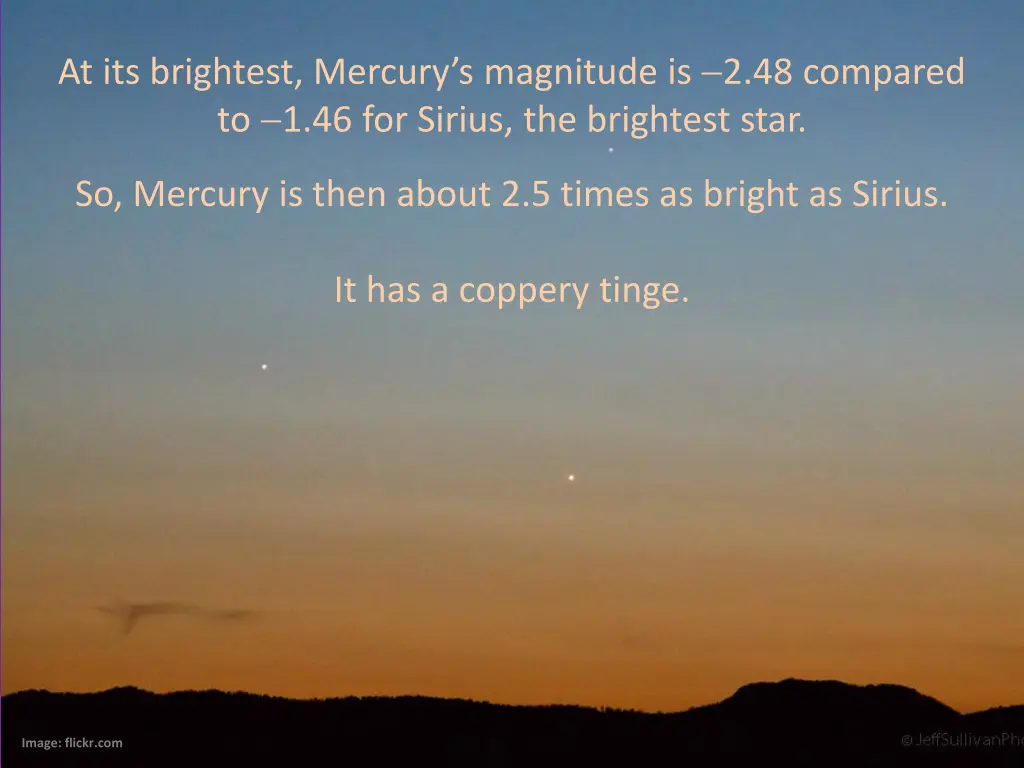 at its brightest mercury s magnitude