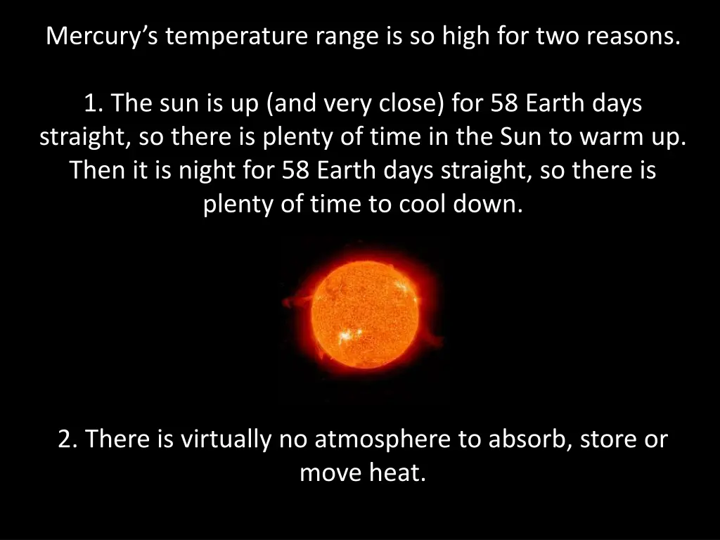 mercury s temperature range is so high