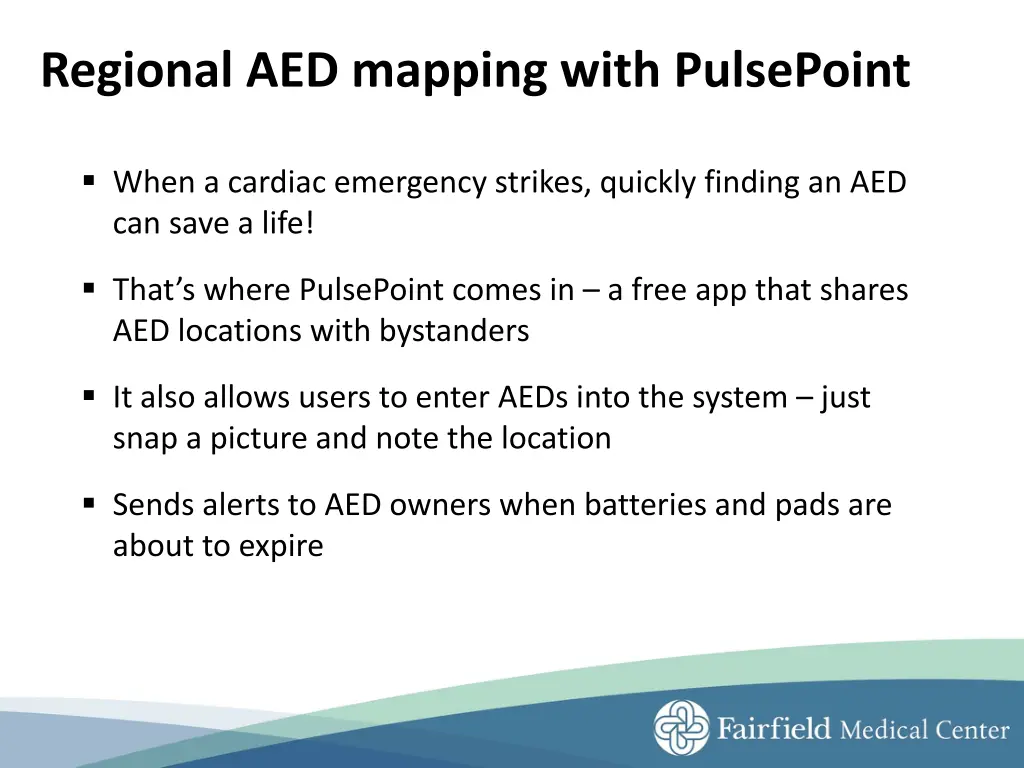 regional aed mapping with pulsepoint