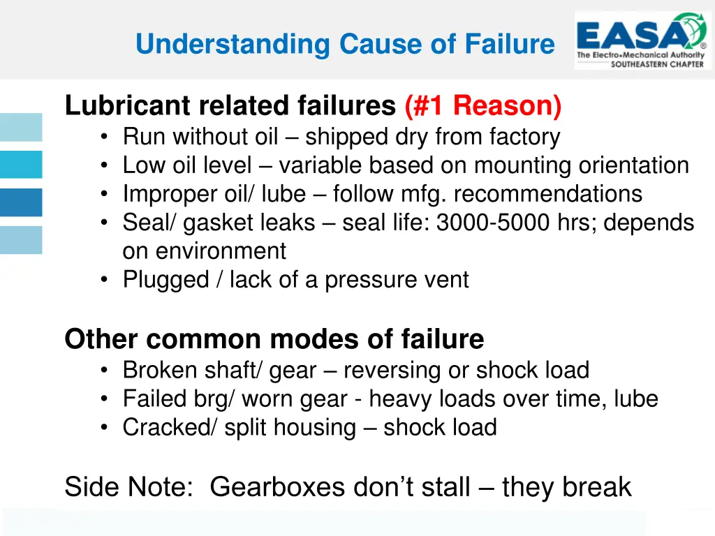 understanding cause of failure