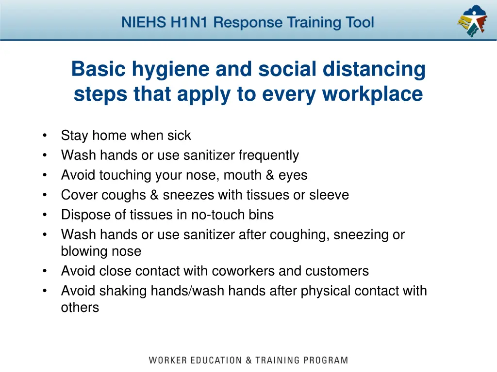 basic hygiene and social distancing steps that