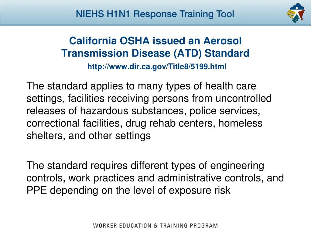 california osha issued an aerosol transmission