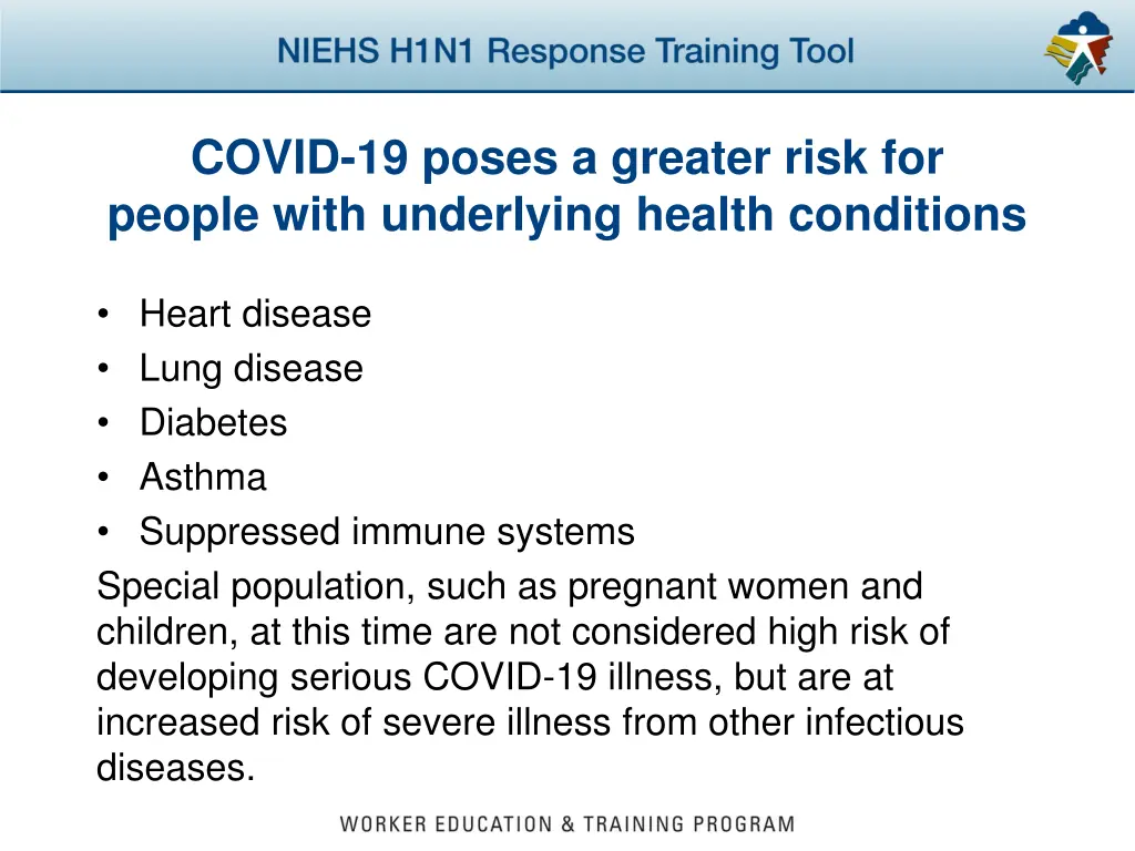 covid 19 poses a greater risk for people with