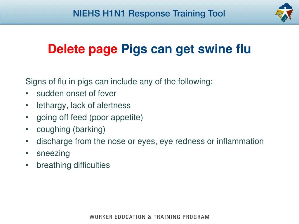 delete page pigs can get swine flu