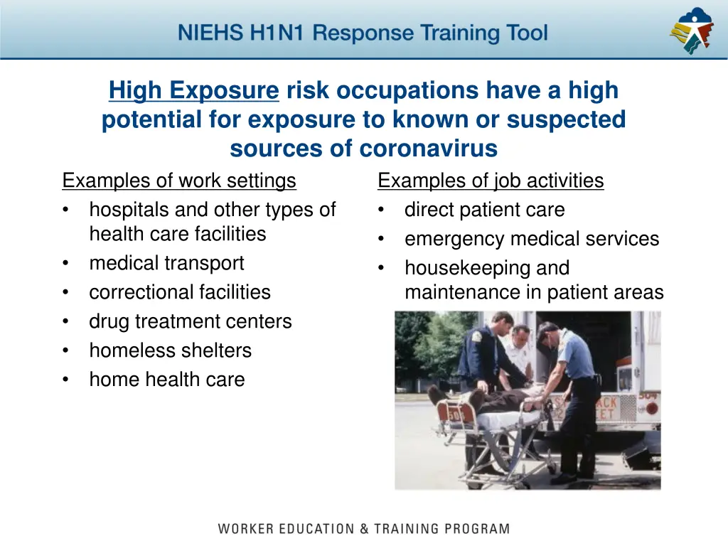 high exposure risk occupations have a high