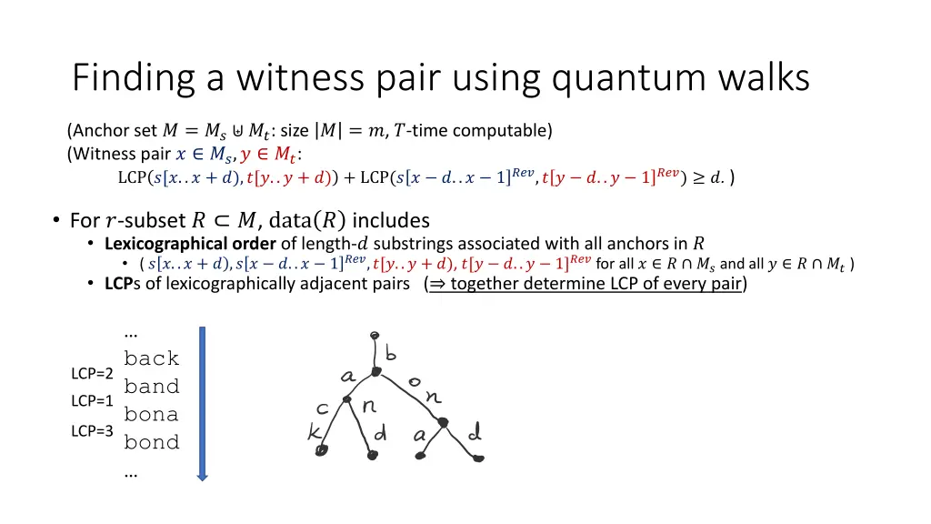 finding a witness pair using quantum walks 1