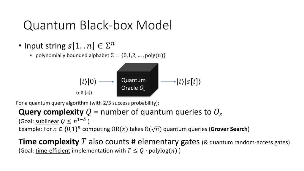 quantum black box model