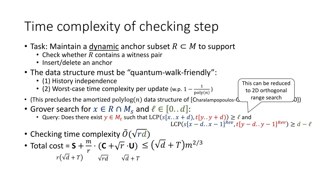 time complexity of checking step