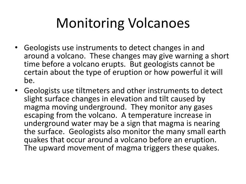 monitoring volcanoes